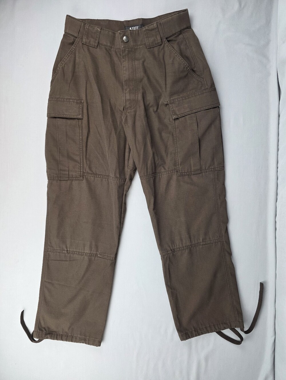 5.11 Tactical Women's Cargo Utility Pants Med Short Brown Ripstop Workwear
